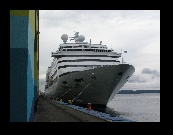 The Norwegian Dream is tied up alongside Pier 6 at Colon, Panama